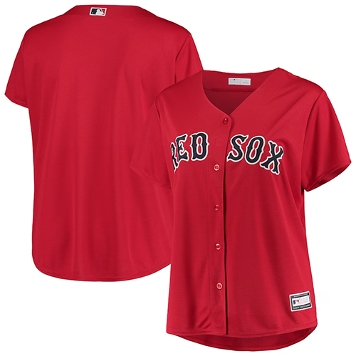 Boston Red Sox Womens #Blank Plus Size Alternate Replica Team Jersey - Red