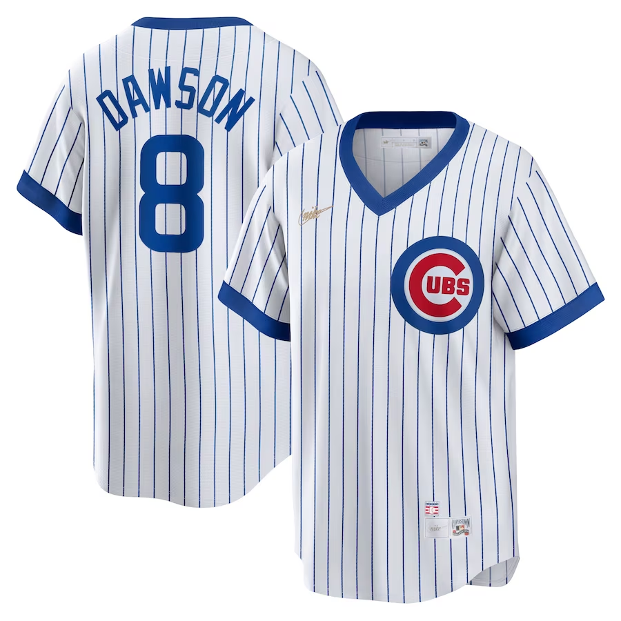Chicago Cubs #8 Andre Dawson Nike Home Cooperstown Collection Player Jersey- White