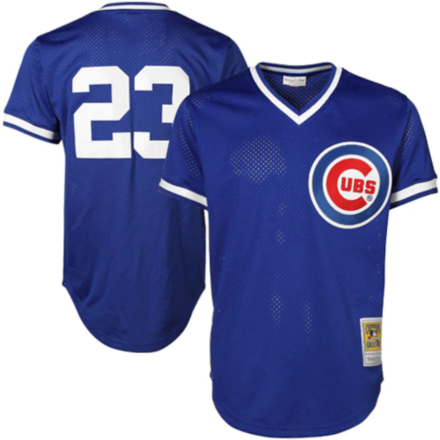 Chicago Cubs #23 Mitchell & Ness Ryne Sandberg Cooperstown Authentic Collection Throwback Replica Jersey- Royal Blue