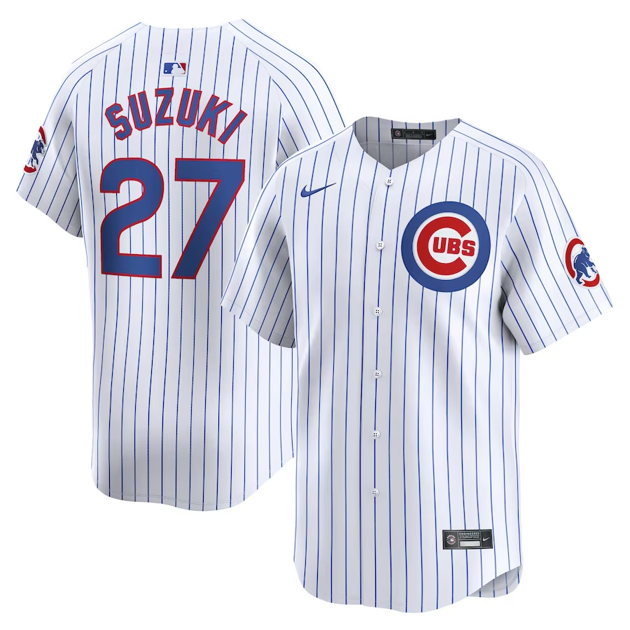 Chicago Cubs #27 Seiya Suzuki Nike Home Limited Player Jersey- White