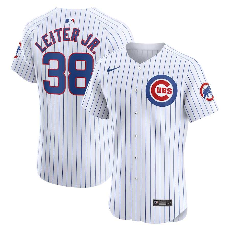 Chicago Cubs #38 Mark Leiter Jr. Nike Home Elite Player Jersey- White