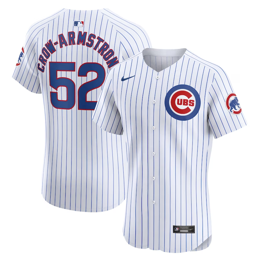 Chicago Cubs #52 Pete Crow-Armstrong Nike Home Elite Player Jersey- White