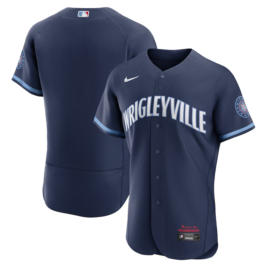 Chicago Cubs #Blank Nike City Connect Authentic Jersey- Navy