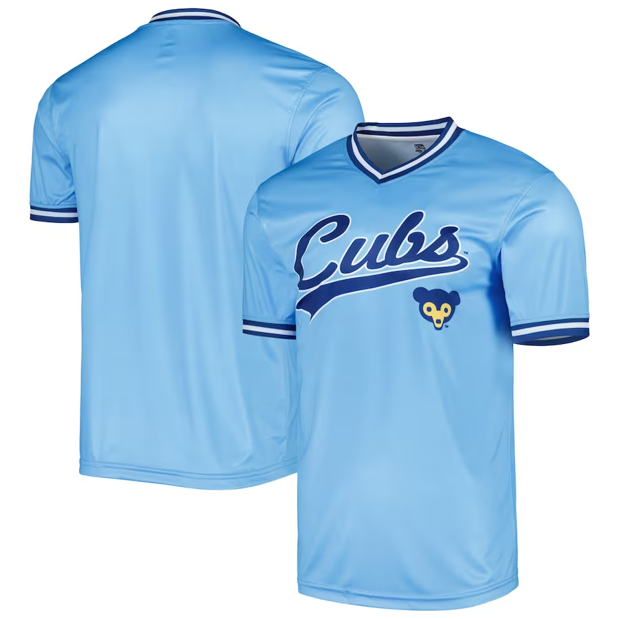 Chicago Cubs #Blank Stitches Cooperstown Collection Team Jersey- Light Blue