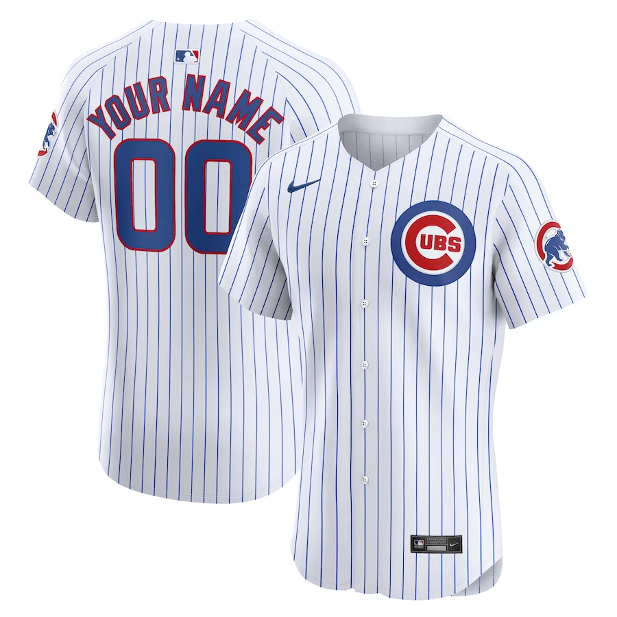 Chicago Cubs Customized Nike Home Elite Custom Jersey- White