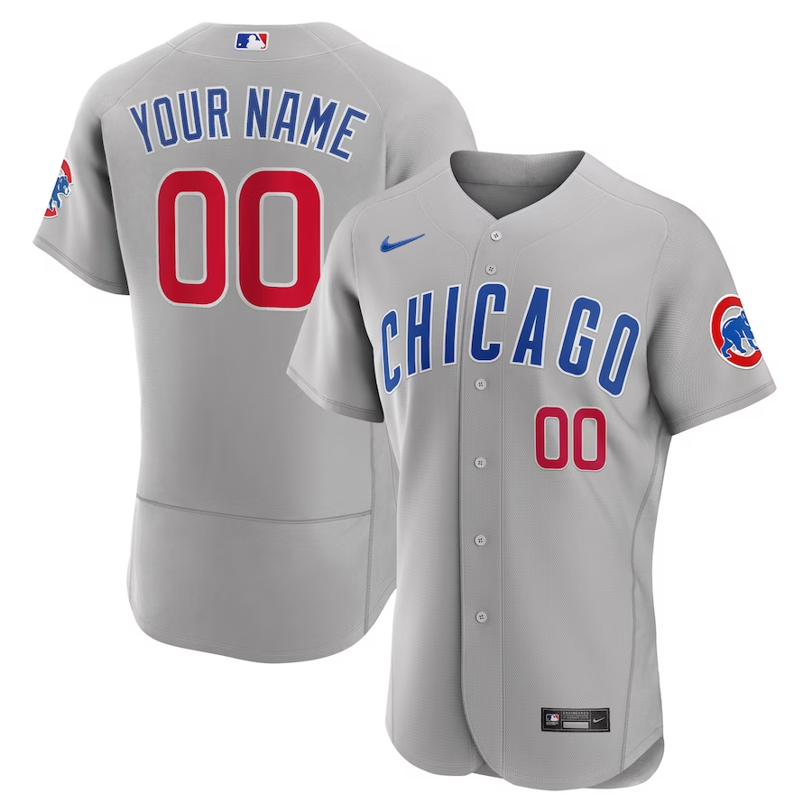 Chicago Cubs Customized Nike Road Authentic Custom Jersey- Gray