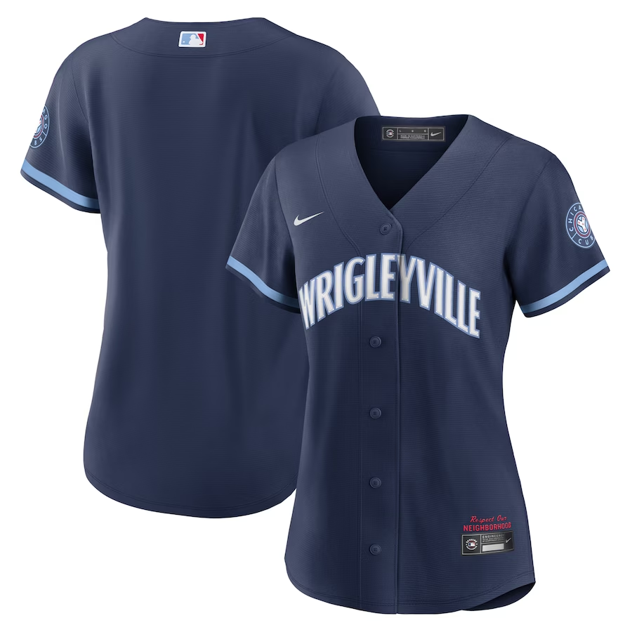 Chicago Cubs Womens #Blank Nike City Connect Replica Jersey- Navy