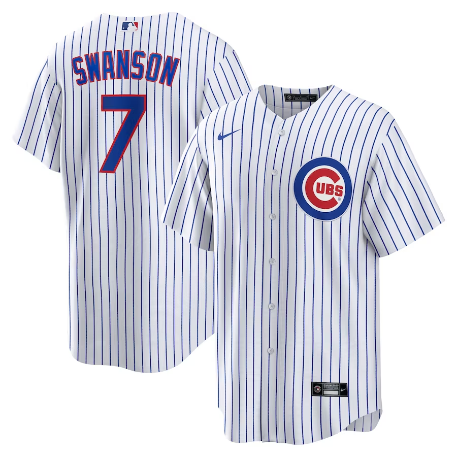 Chicago Cubs Youth #7 Dansby Swanson Nike Alternate Replica Player Jersey- White