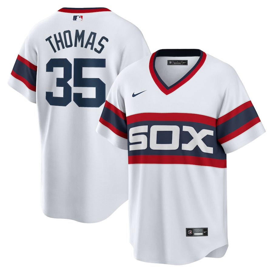 Chicago White Sox #35 Frank Thomas Nike Home Cooperstown Collection Player Jersey- White