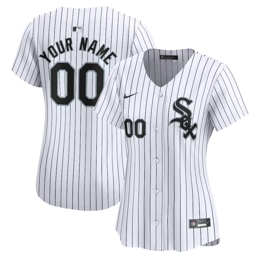 Chicago White Sox Customized Womens Nike Home Limited Custom Jersey- White