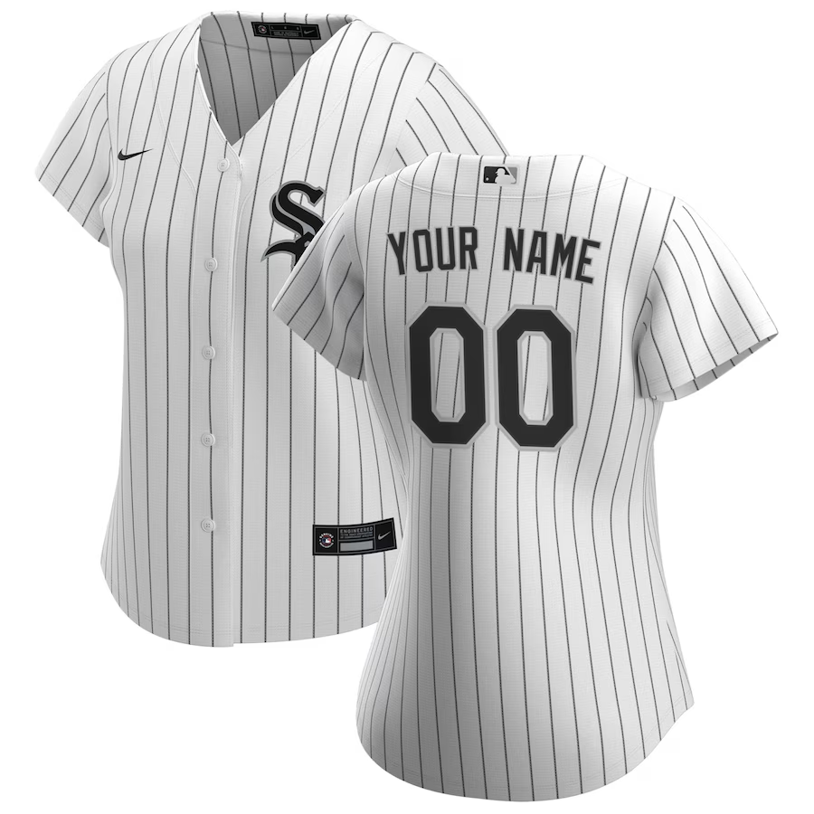 Chicago White Sox Customized Womens Nike Home Replica Custom Jersey- White
