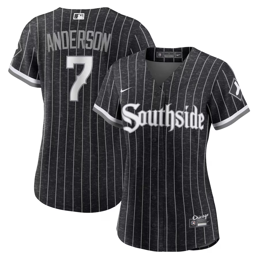 Chicago White Sox Womens #7 Tim Anderson Nike City Connect Replica Player Jersey- Black
