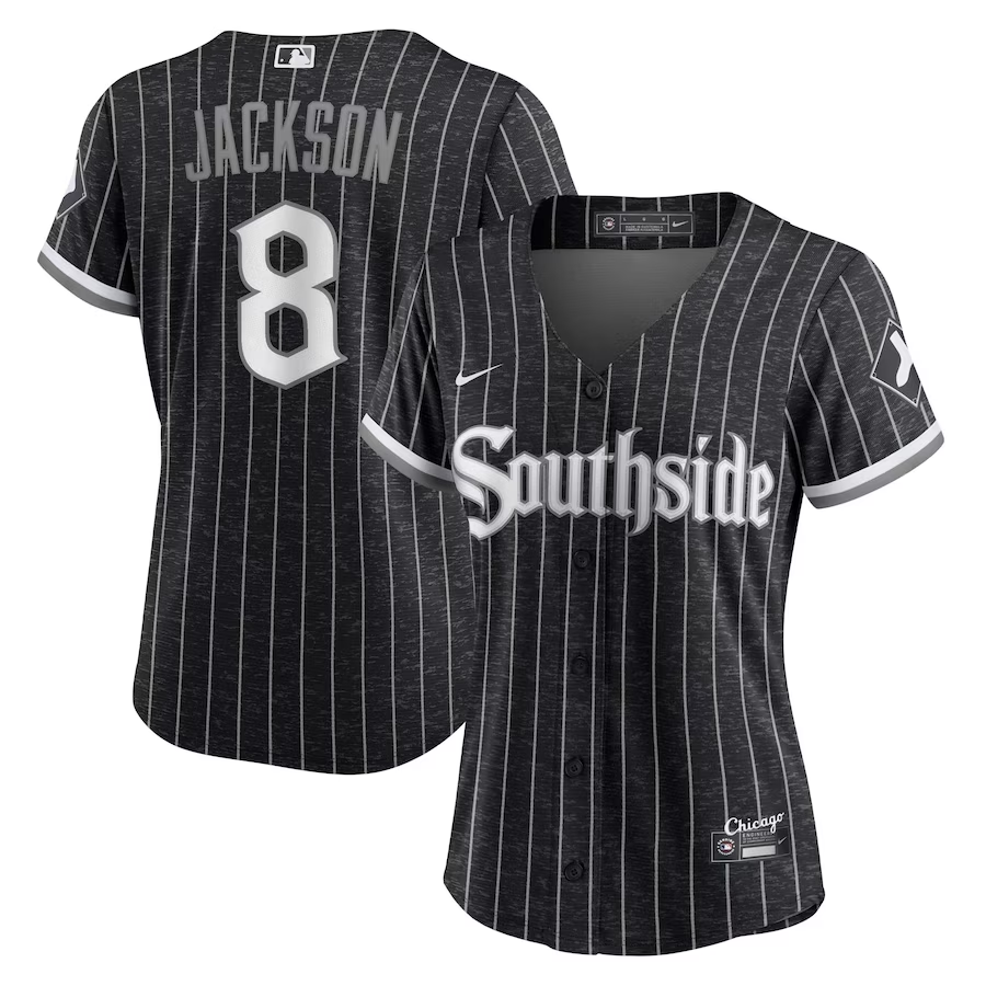 Chicago White Sox Womens #8 Bo Jackson Nike City Connect Replica Player Jersey- Black