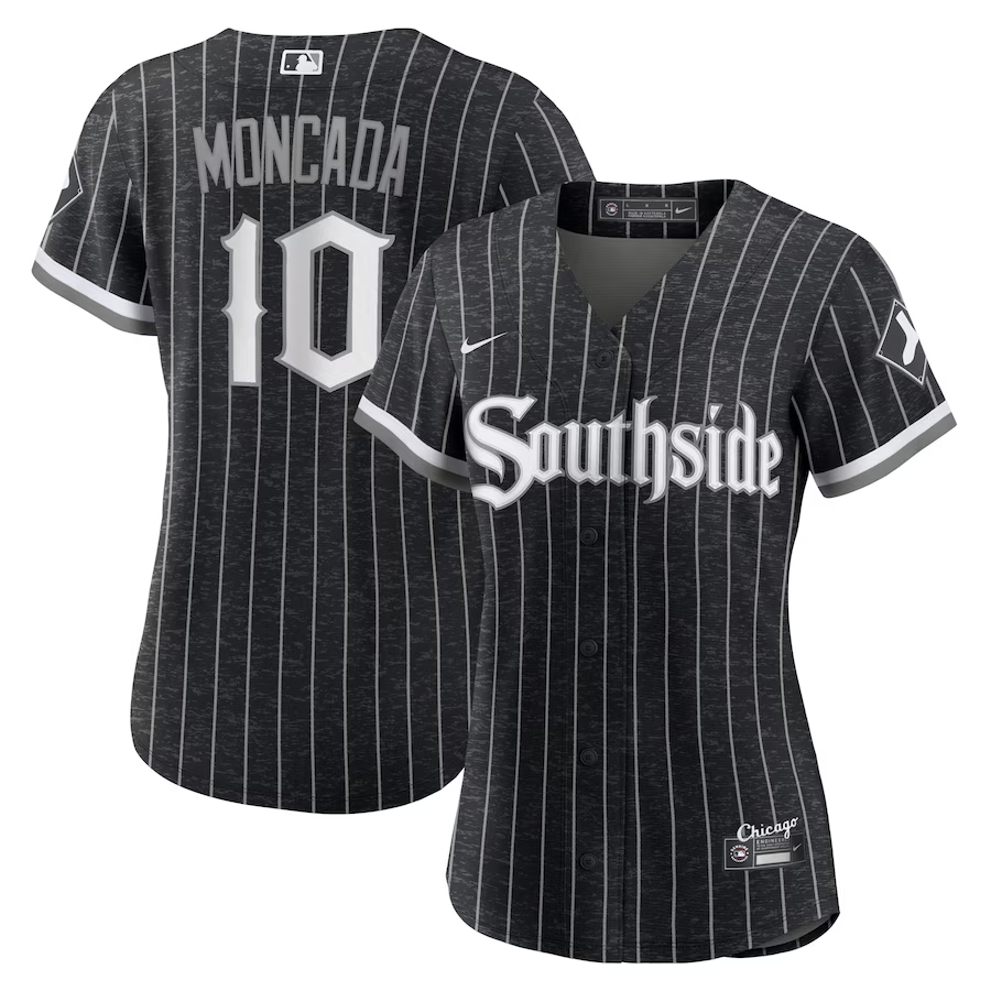Chicago White Sox Womens #10 Yoan Moncada Nike City Connect Replica Player Jersey- Black