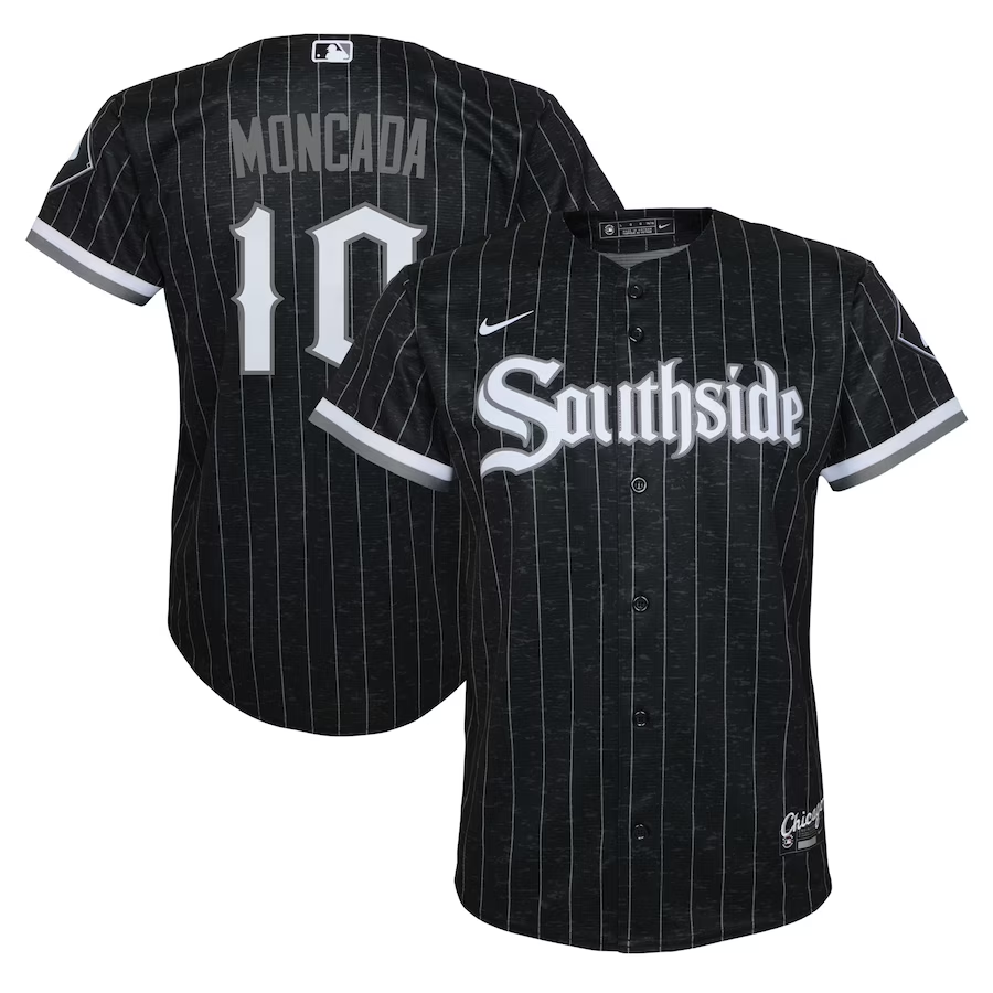 Chicago White Sox Youth #10 Yoan Moncada Nike City Connect Replica Player Jersey- Black