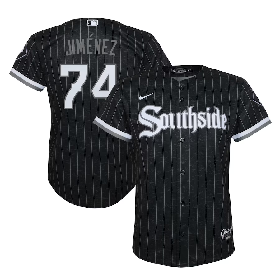 Chicago White Sox Youth #74 Eloy Jimenez Nike City Connect Replica Player Jersey- Black