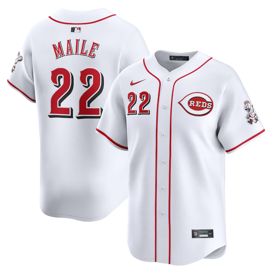 Cincinnati Reds #22 Luke Maile Nike Home Limited Player Jersey- White