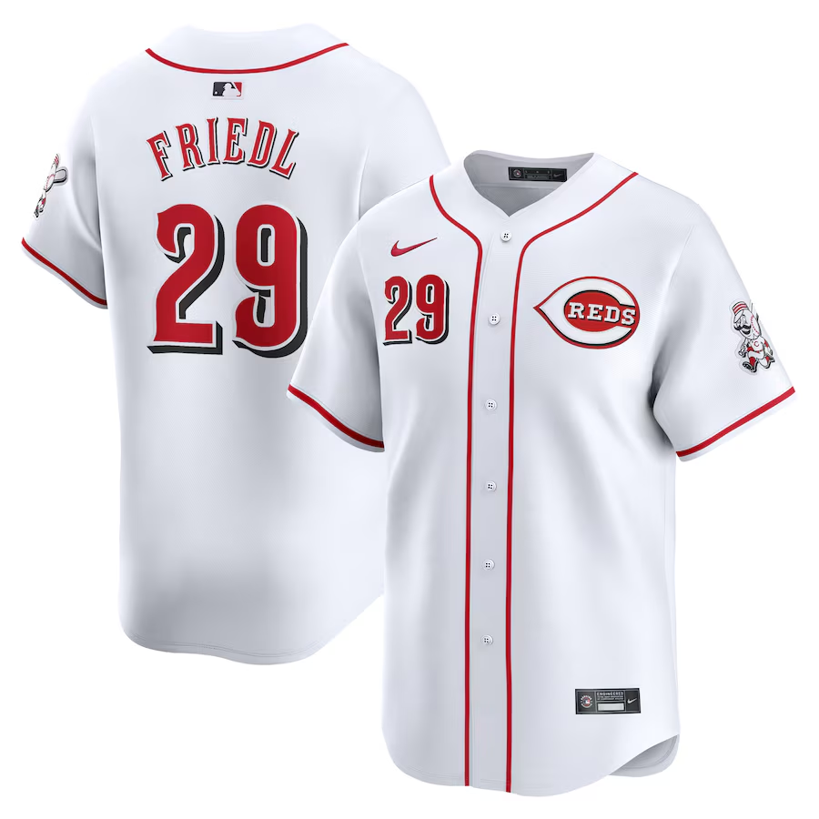 Cincinnati Reds #29 TJ Friedl Nike Home Limited Player Jersey- White