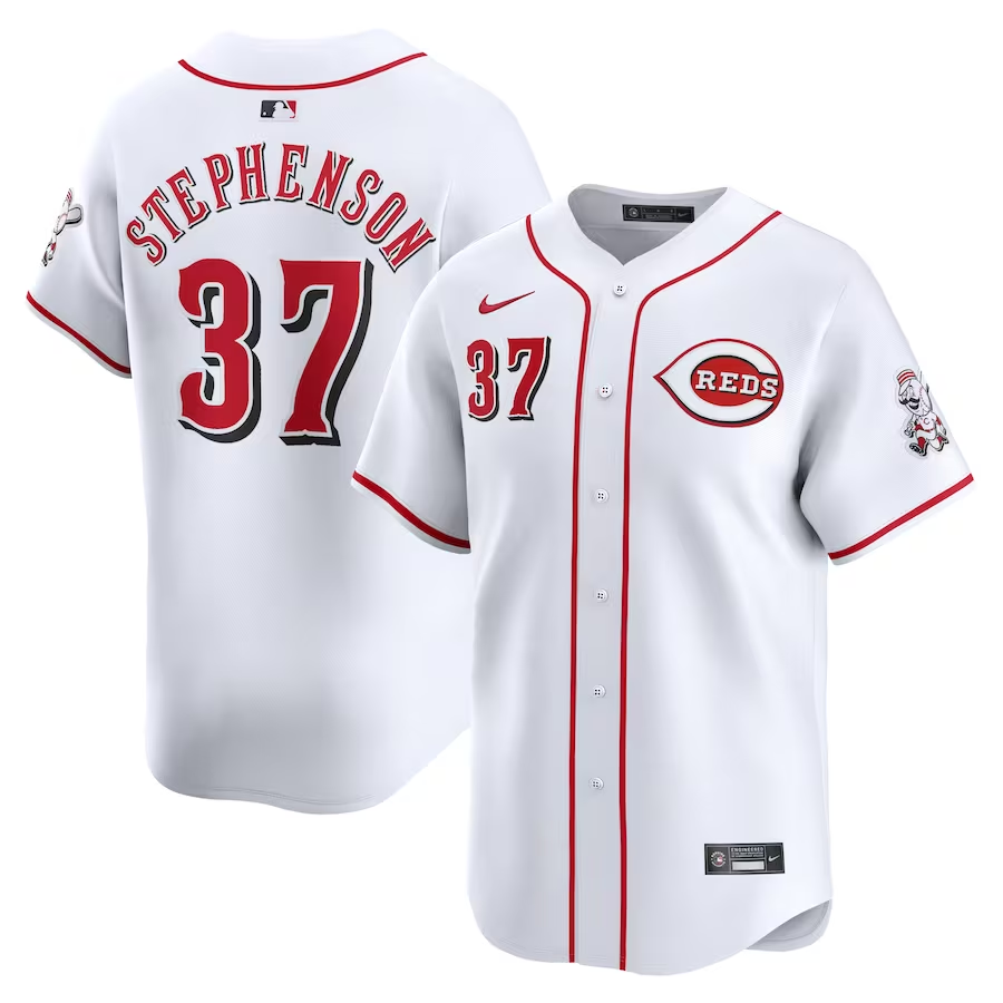 Cincinnati Reds #37 Tyler Stephenson Nike Home Limited Player Jersey- White