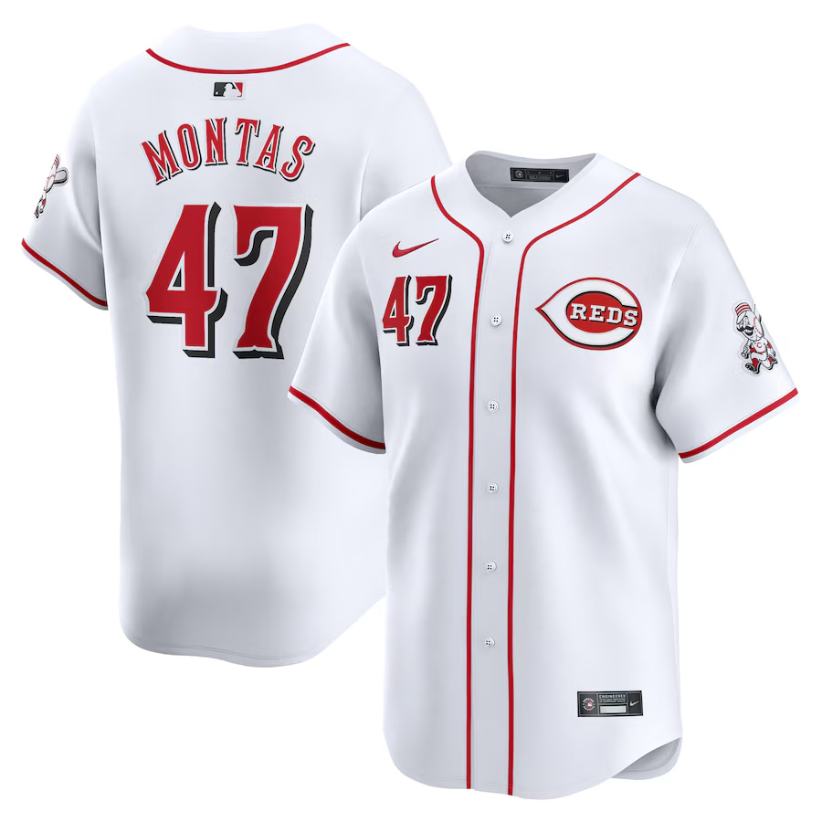 Cincinnati Reds #47 Frankie Montas Nike Home Limited Player Jersey- White