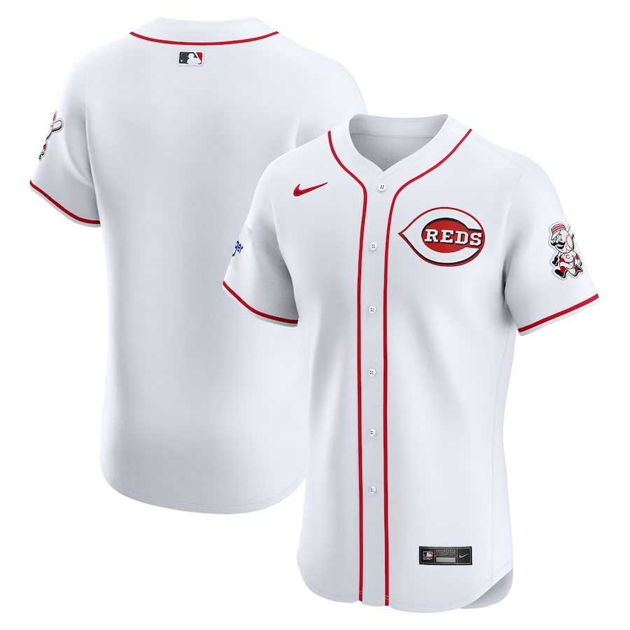 Cincinnati Reds #Blank Nike Home Elite Patch Jersey- White