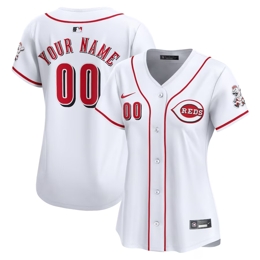 Cincinnati Reds Customized Womens Nike Home Limited Jersey- White