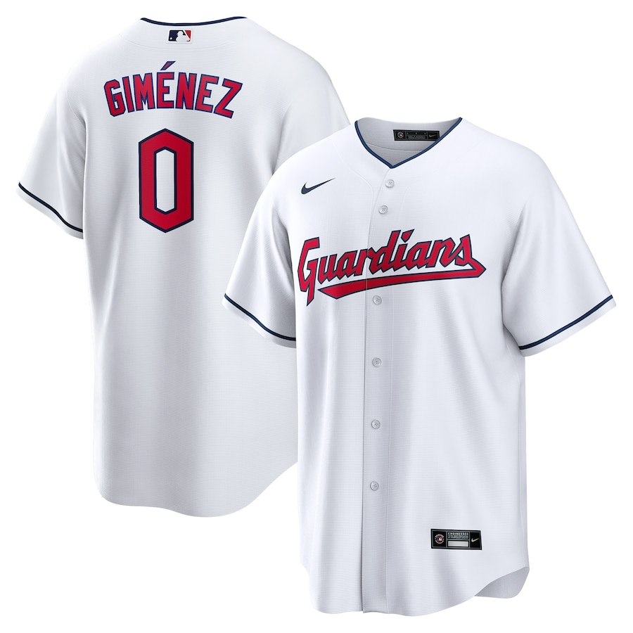Cleveland Guardians #0 Andres Gimenez Nike Home Replica Player Jersey- White