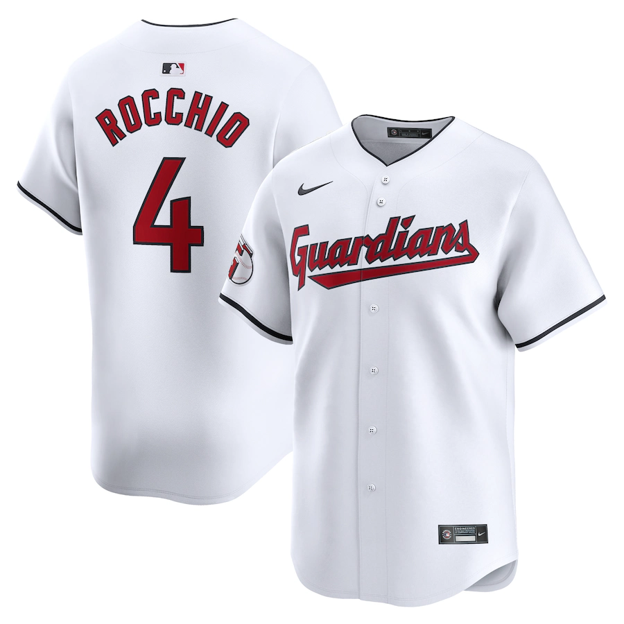 Cleveland Guardians #4 Brayan Rocchio Nike Home Limited Player Jersey- White