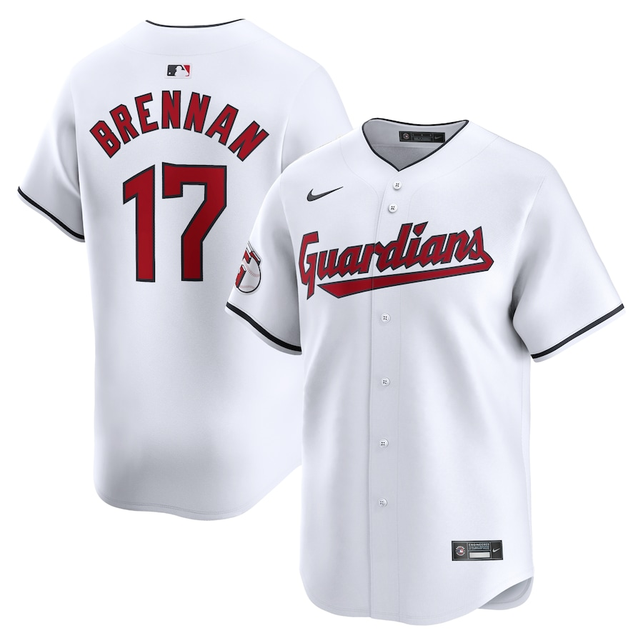 Cleveland Guardians #17 Will Brennan Nike Home Limited Player Jersey- White