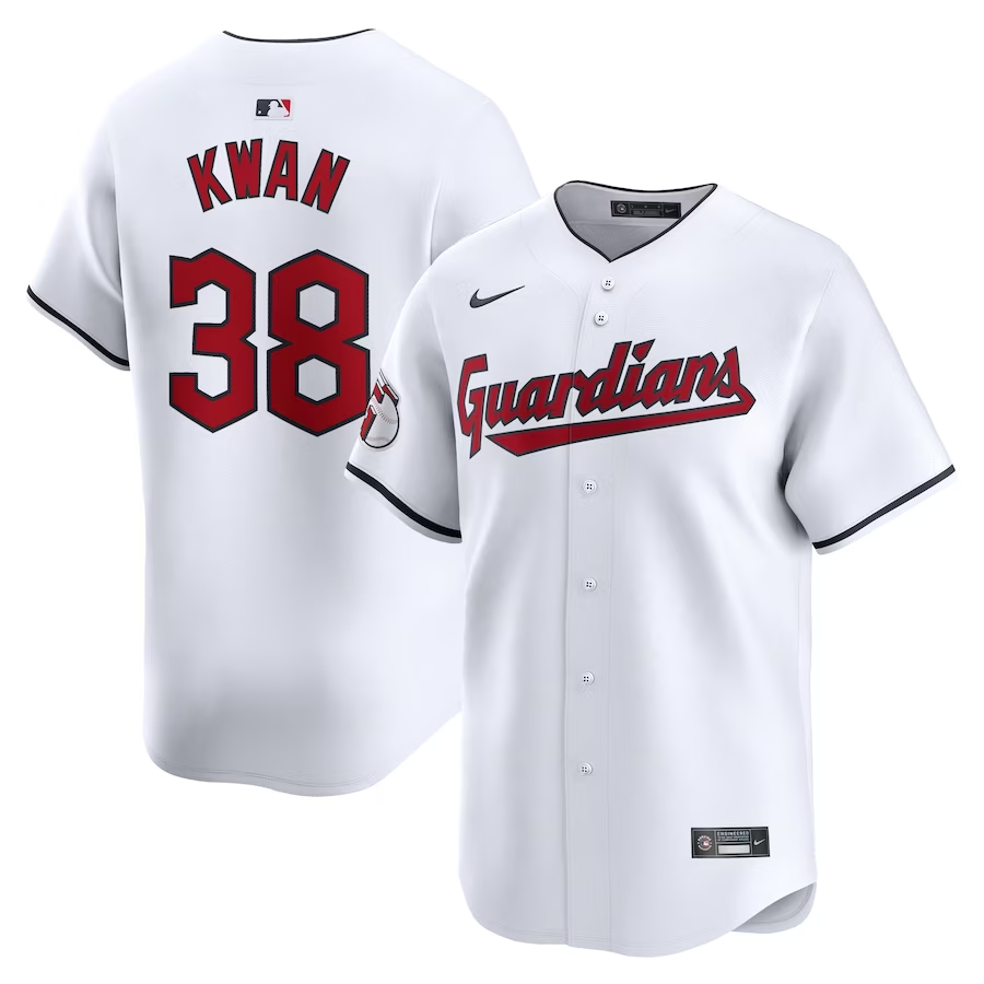 Cleveland Guardians #38 Steven Kwan Nike Home Limited Player Jersey- White