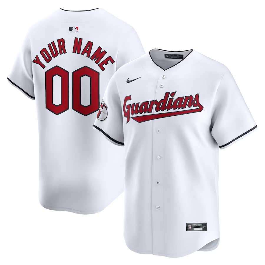 Cleveland Guardians Customized Nike Home Limited Jersey- White