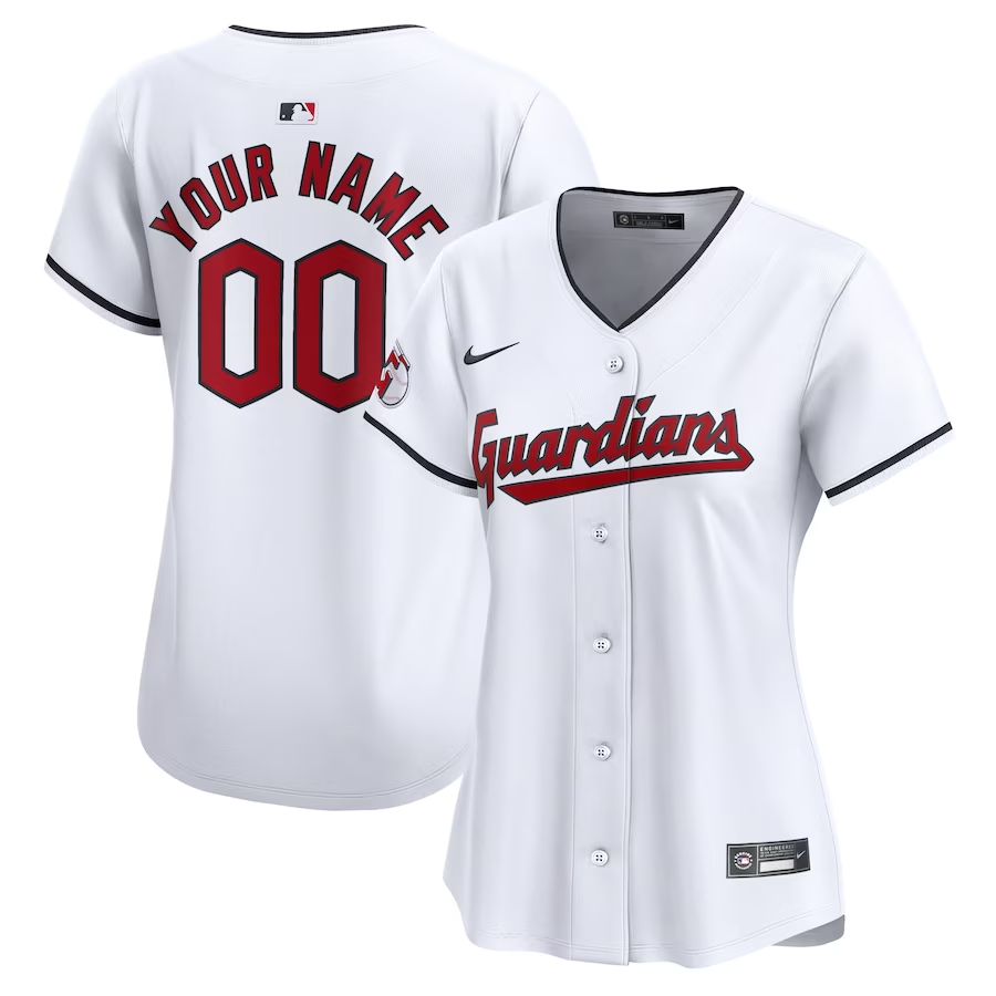 Cleveland Guardians Customized Womens Nike Home Limited Jersey- White