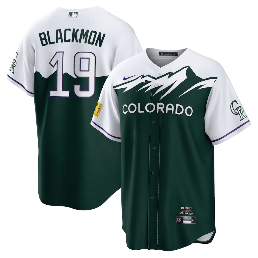 Colorado Rockies #19 Charlie Blackmon Nike City Connect Replica Player Jersey- Green