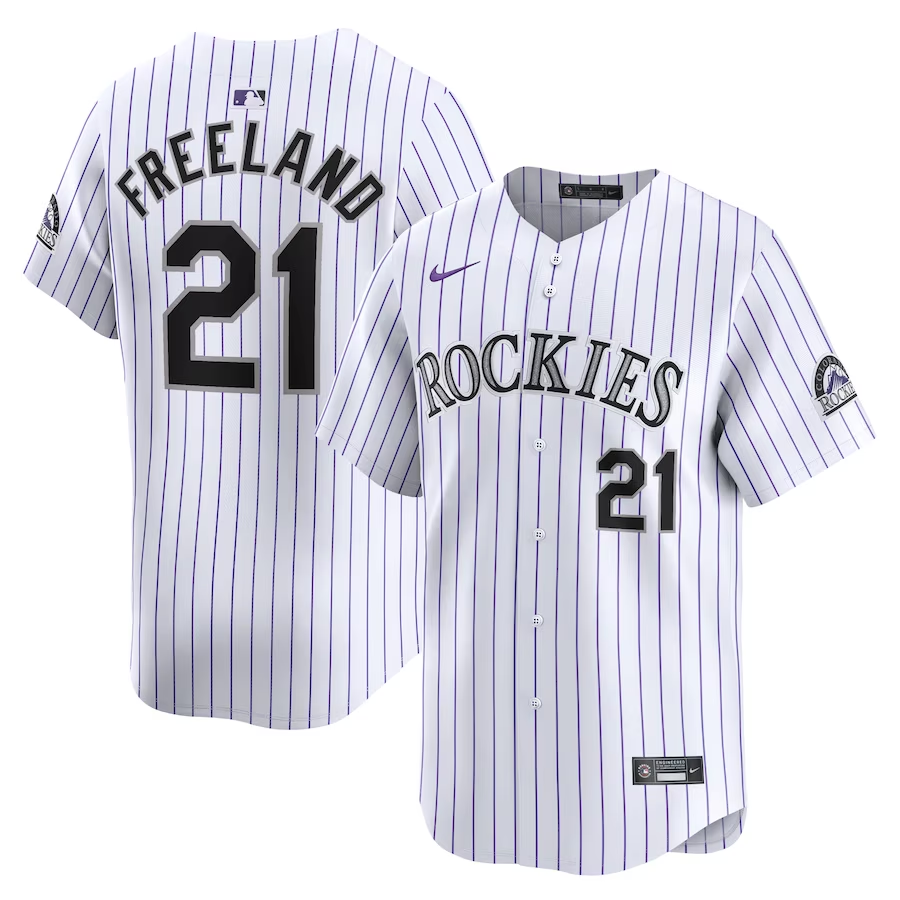 Colorado Rockies #21 Kyle Freeland Nike Home Limited Player Jersey- White