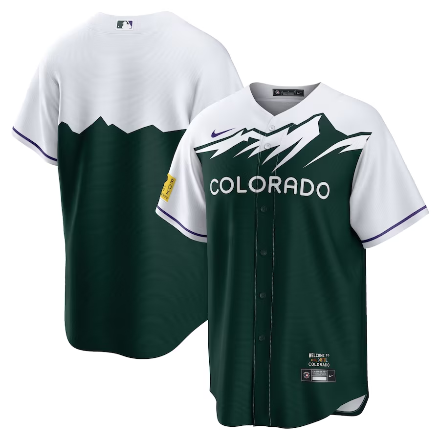 Colorado Rockies #Blank Nike City Connect Replica Team Jersey- Green