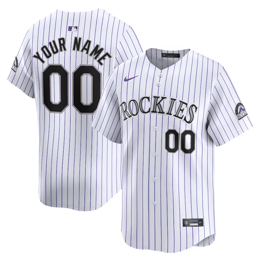 Colorado Rockies Customized Nike Home Limited Jersey- White