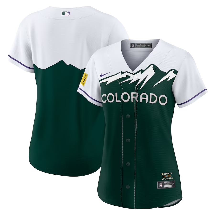Colorado Rockies Nike Womens #Blank City Connect Replica Team Jersey- WhiteForest Green