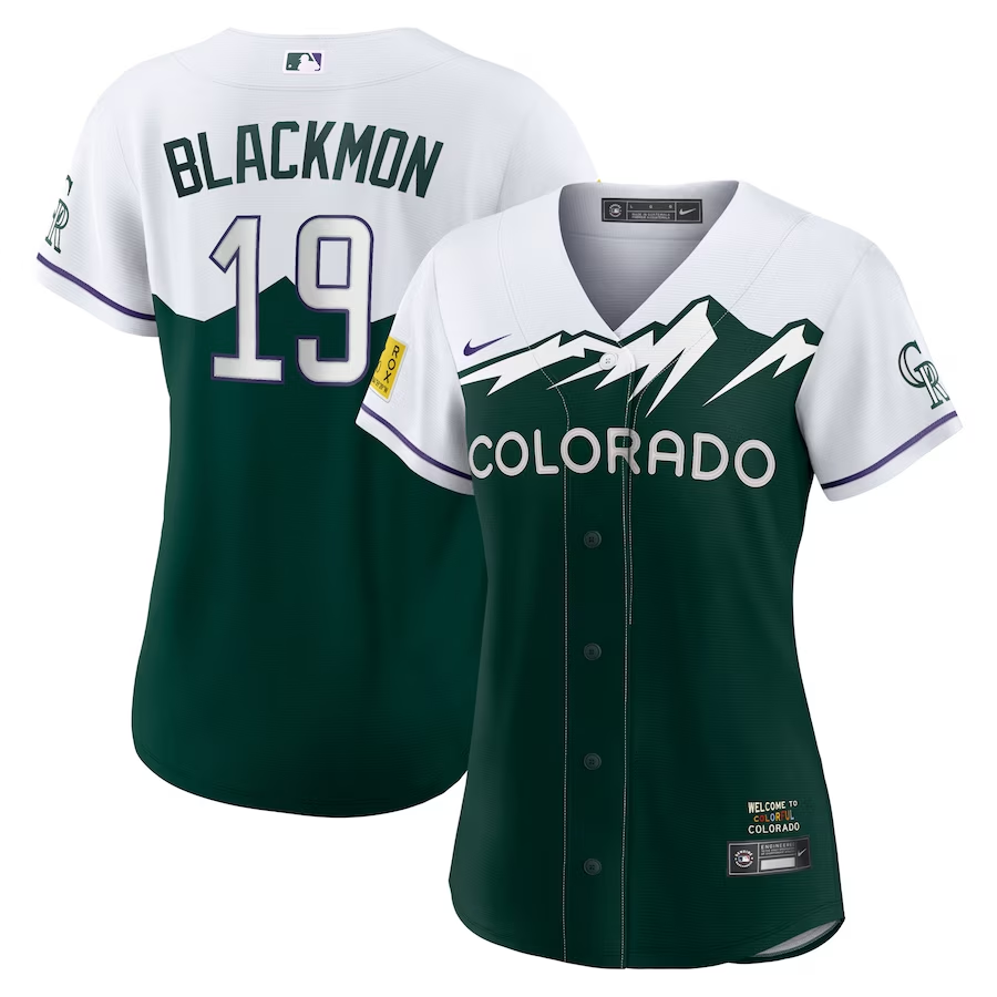 Colorado Rockies Womens #19 Charlie Blackmon Nike City Connect Replica Player Jersey- White