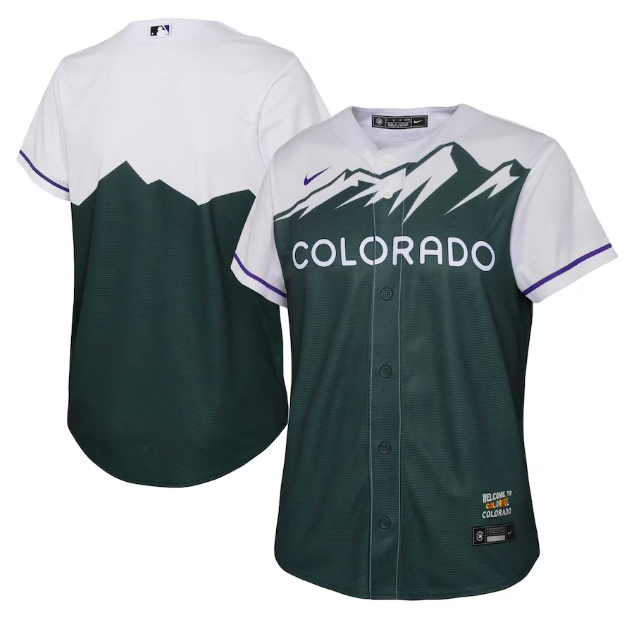 Colorado Rockies Youth #Blank Nike City Connect Replica Team Jersey- Green