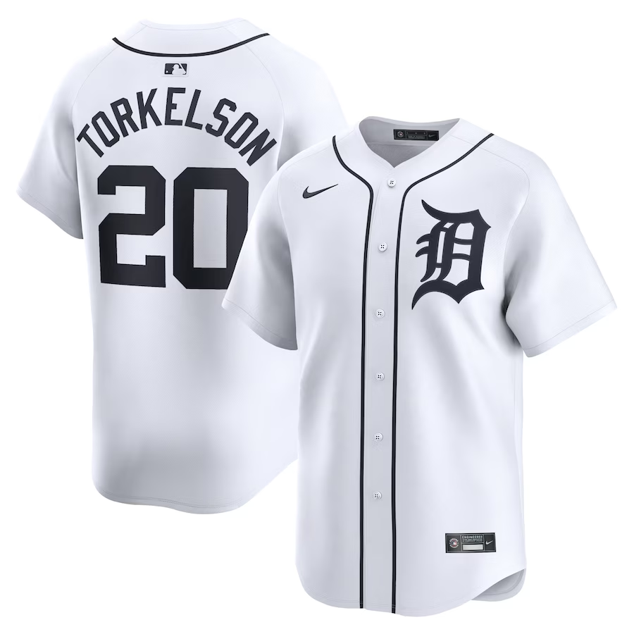 Detroit Tigers #20 Spencer Torkelson Nike Home Limited Player Jersey- White