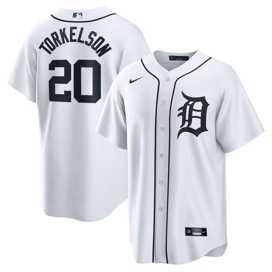 Detroit Tigers #20 Spencer Torkelson Nike Home Replica Jersey- White
