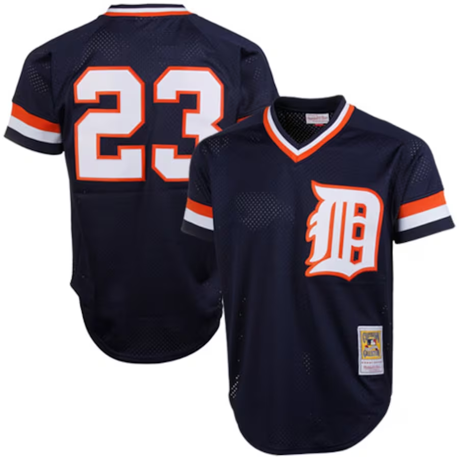 Detroit Tigers #23 Kirk Gibson Mitchell & Ness 1984 Authentic Cooperstown Collection Mesh Batting Practice Jersey- Navy