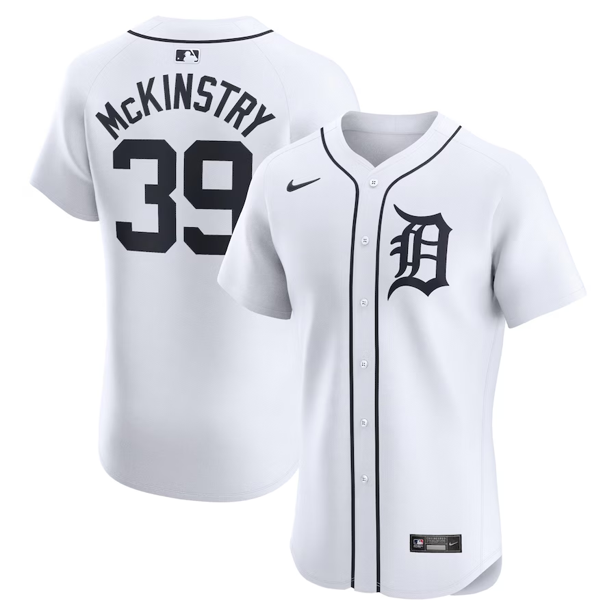 Detroit Tigers #39 Zach McKinstry Nike Home Elite Player Jersey- White