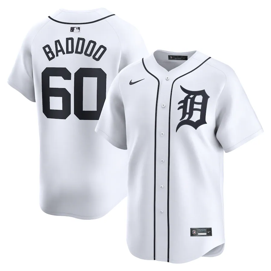 Detroit Tigers #60 Akil Baddoo Nike Home Limited Player Jersey- White