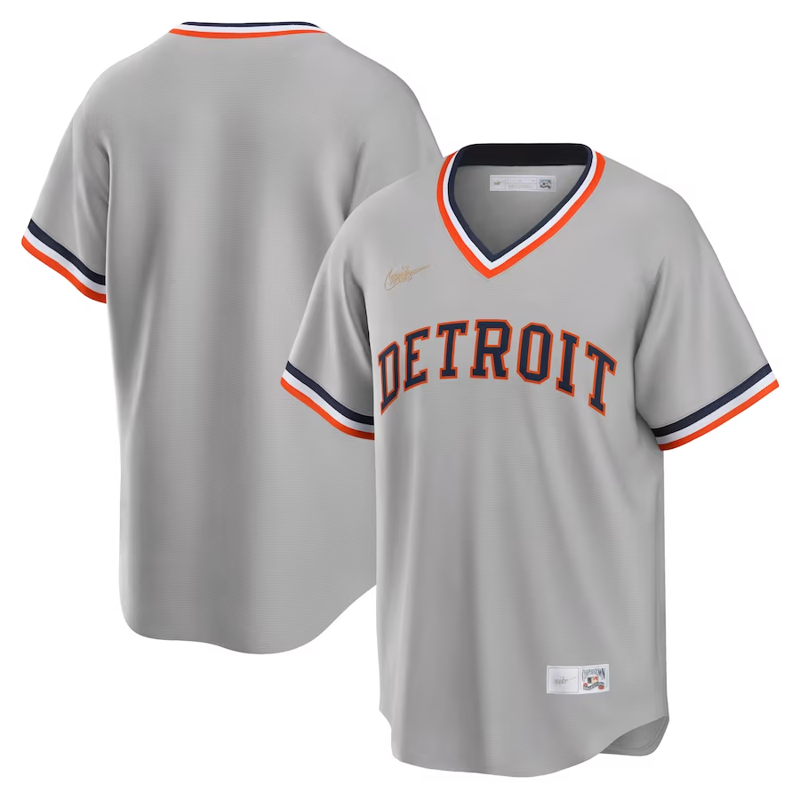 Detroit Tigers #Blank Nike Road Cooperstown Collection Team Jersey- Gray
