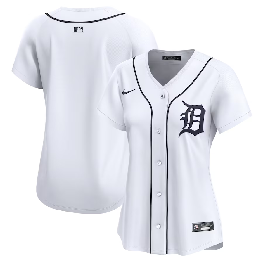 Detroit Tigers Womens #Blank Nike Home Limited Jersey- White