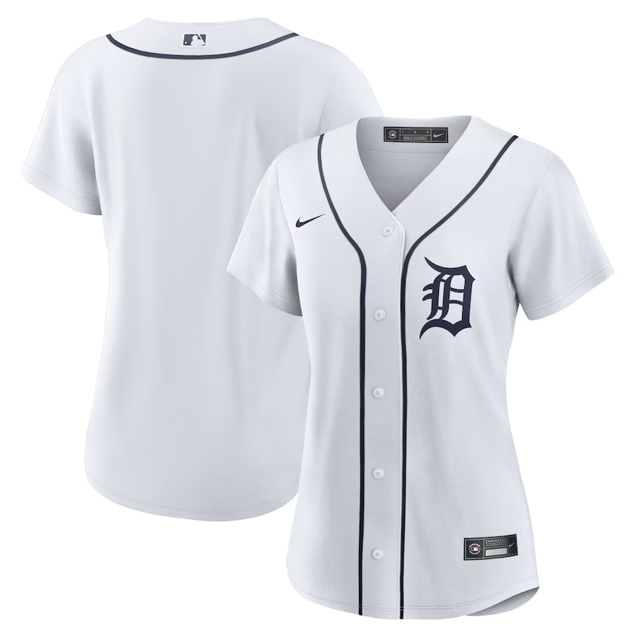 Detroit Tigers Womens #Blank Nike Home Replica Team Jersey- White