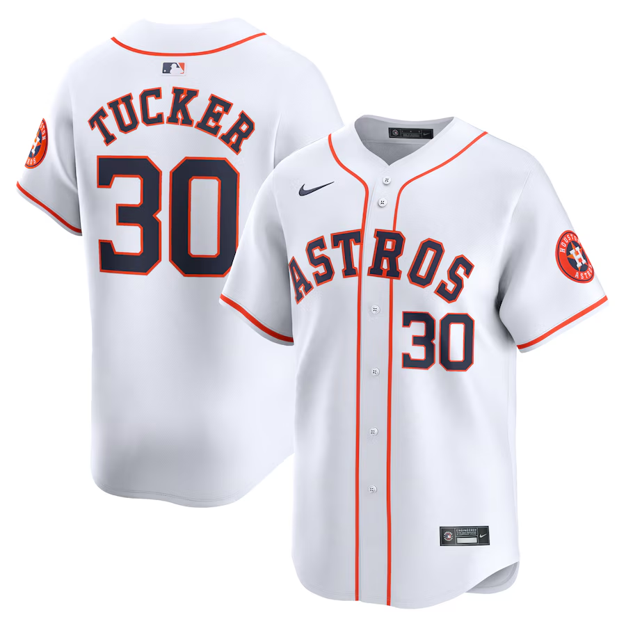 Houston Astros #30 Kyle Tucker Nike Home Limited Player Jersey- White