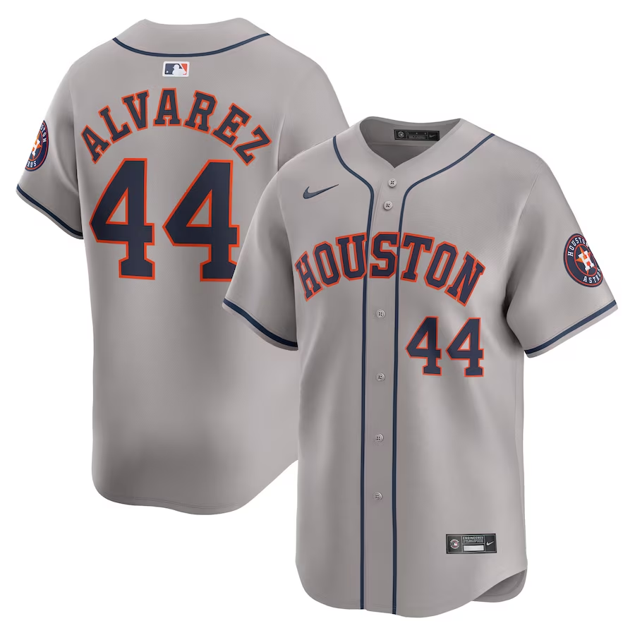 Houston Astros #44 Yordan Alvarez Nike Away Limited Player Jersey- Gray