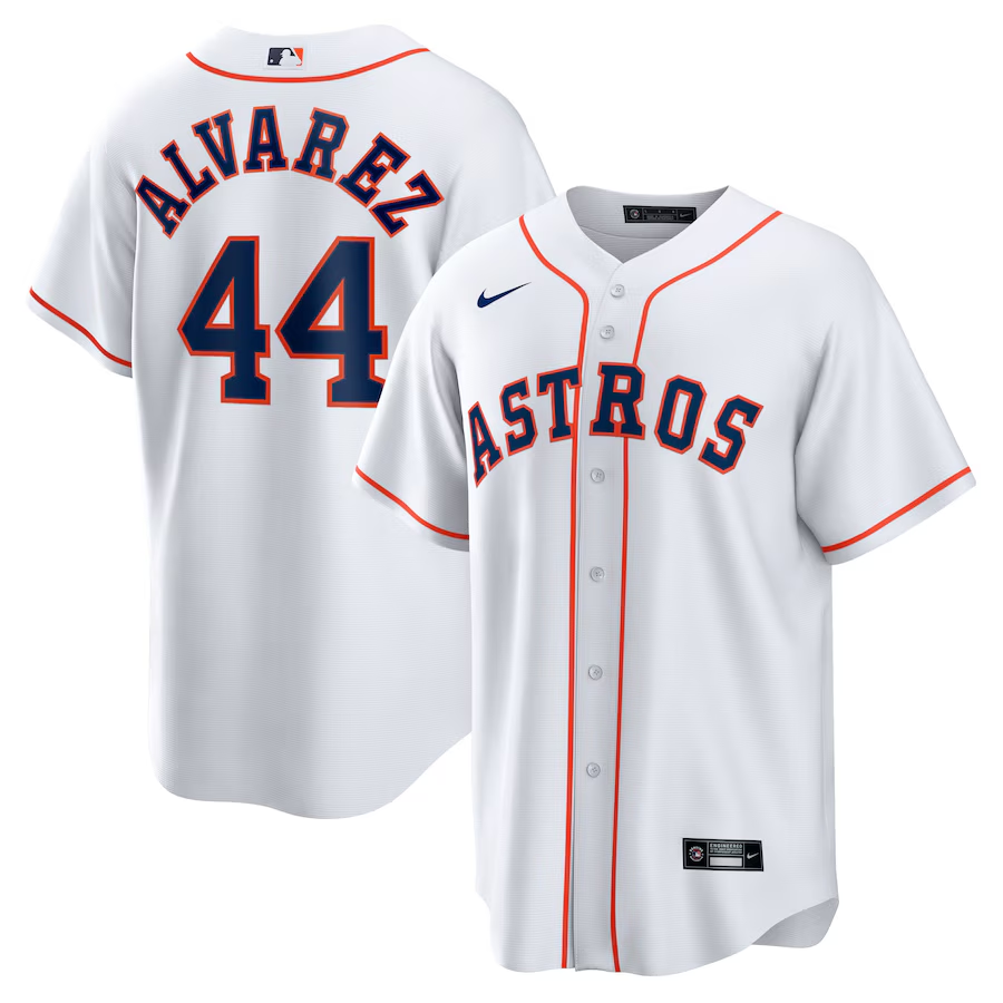 Houston Astros #44 Yordan Alvarez Nike Home Replica Player Jersey- White